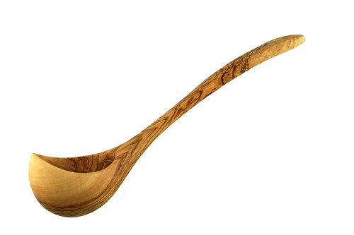 Schöpfkelle aus olivenholz - schöpfkelle, in